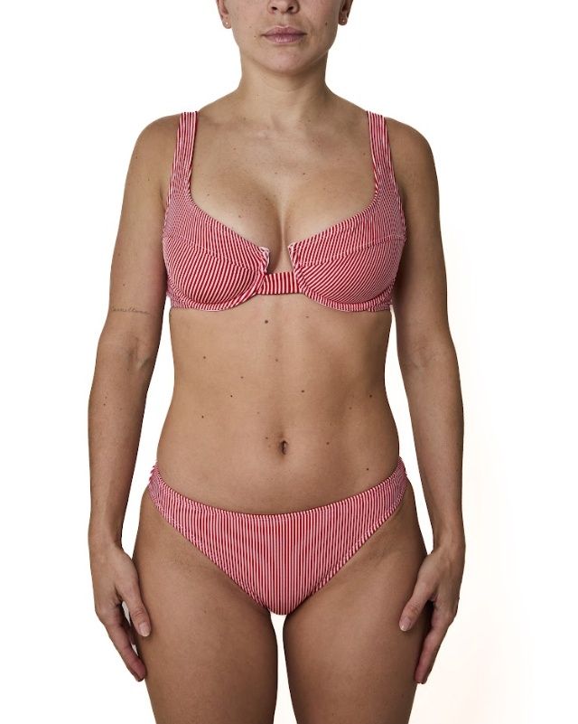Maude Shiny - Red Stripes Bikini Bottom