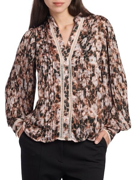 New Josette Ls Top - Safari bloom