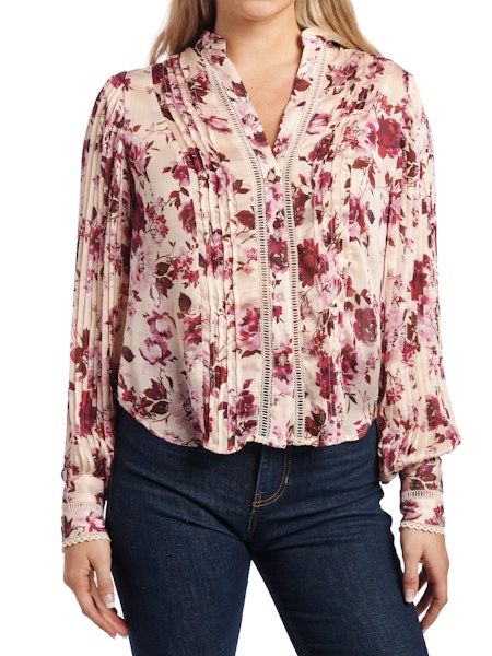 New josette Ls top - Blush roses print