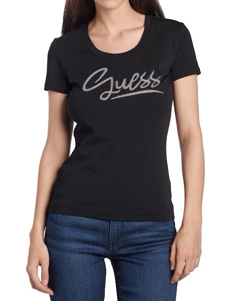 Ss cn Guess script tee - Jet Black