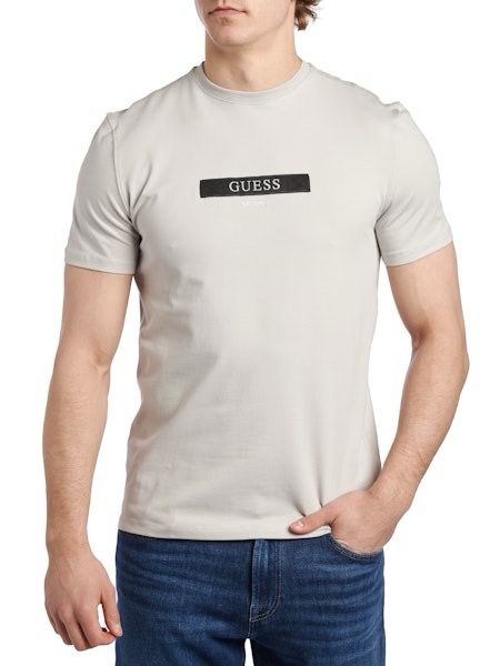 Ss cn logo box tee - Warm stone grey