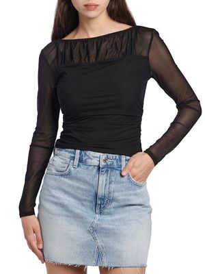 Ls Boat Neck Kadelyn Top - Jet Black