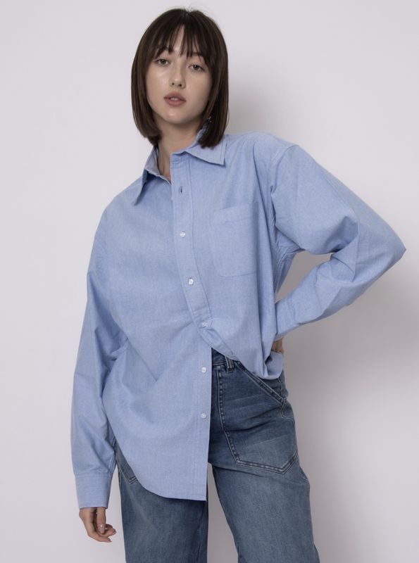 Padme Oxford LS Shirt - Oxford Blue