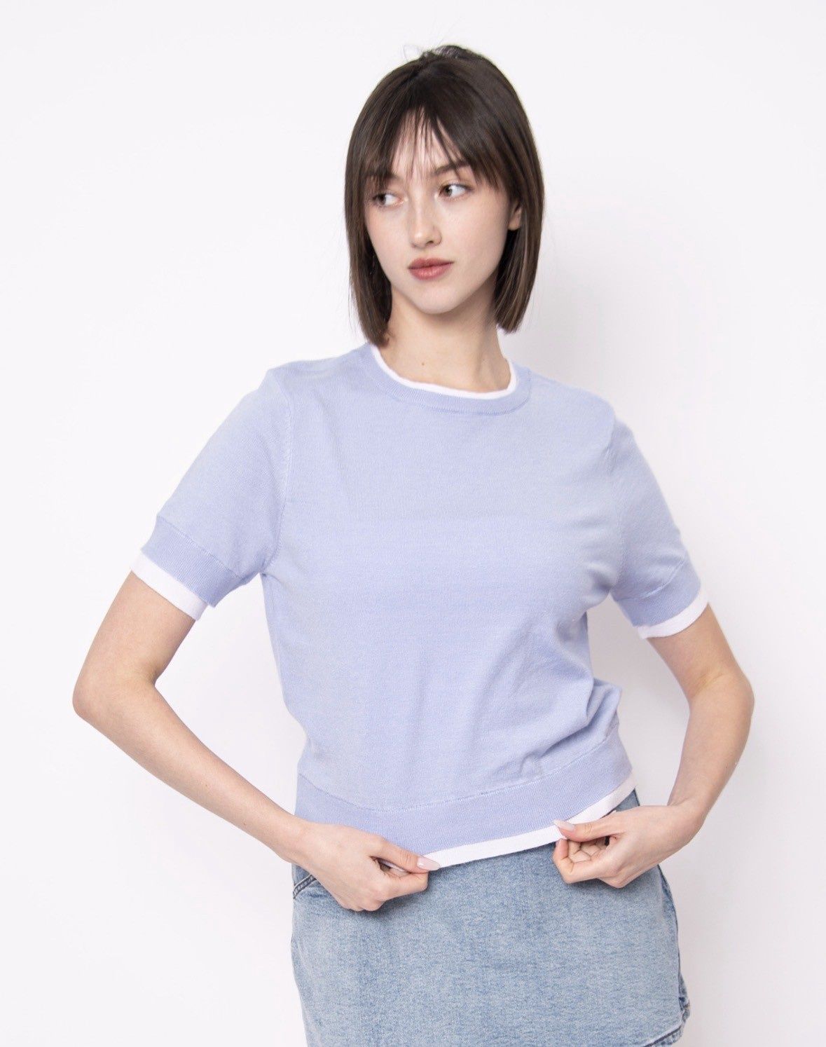 Jiya Short Sleeve Crew Neck Pull-Over - Perri