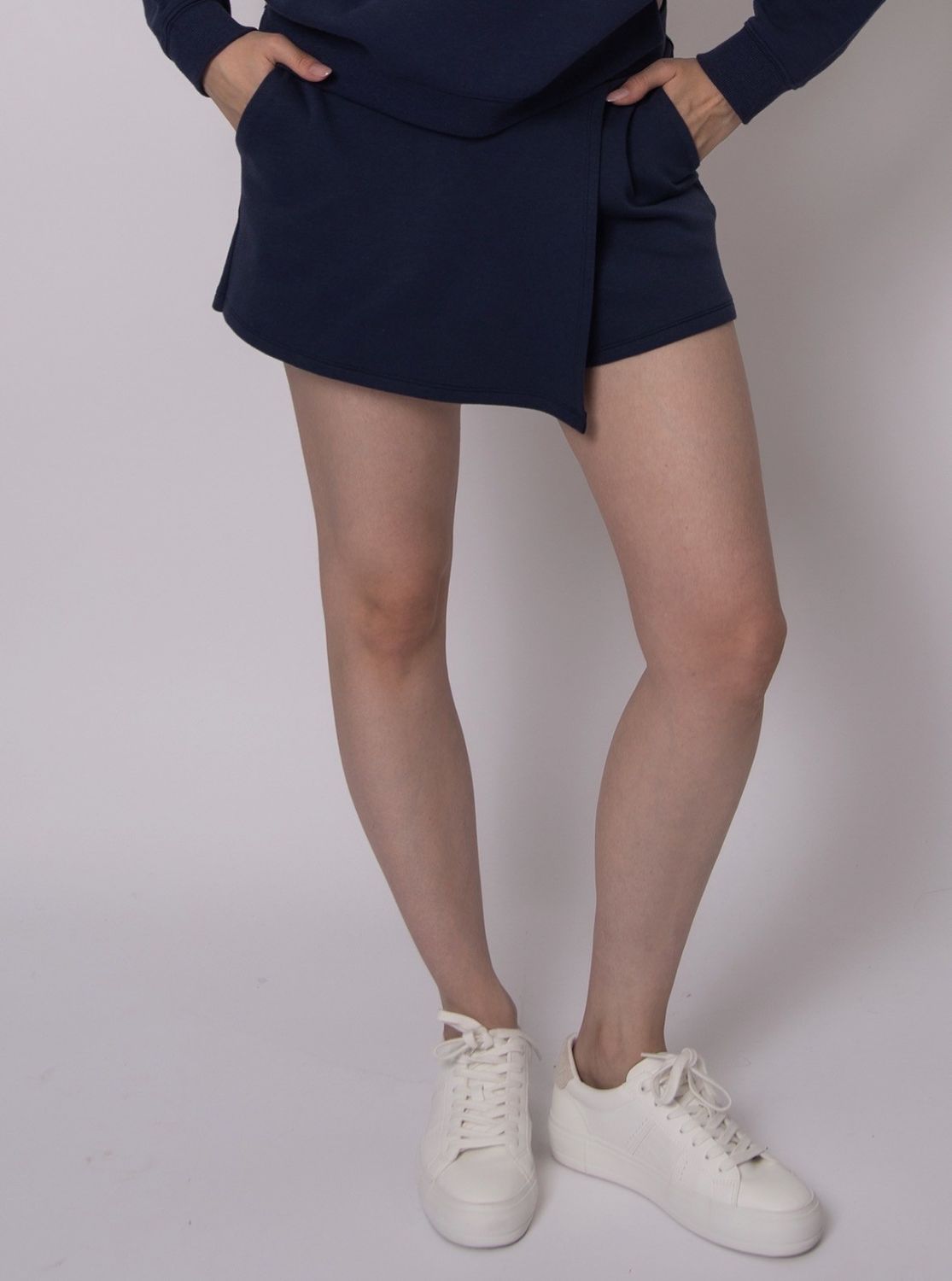 Starry Cotton Soft Knit Pull On Skort - Sea Blue