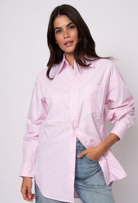 Padme Oxford Ls Shirt - Soft Pink