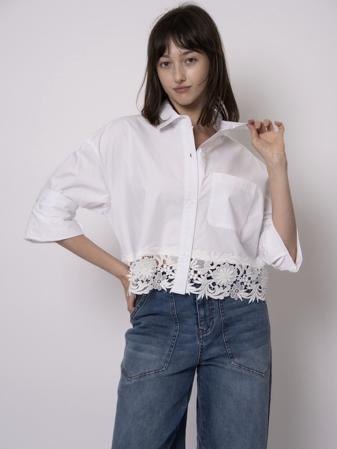 Kerwin Crisp Poplin Ls Shirt - White