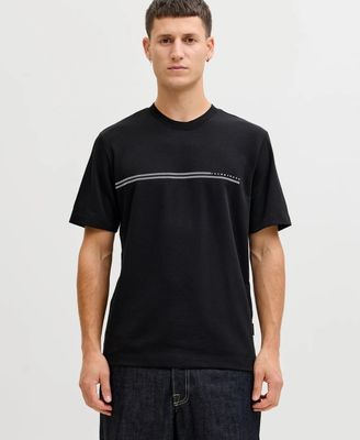 Jcofusion Chest Brand Tee Ss Crew Sn - Black