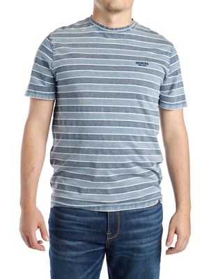 Cn ss indigo stripes embro tee - Light Indigo White Stripes