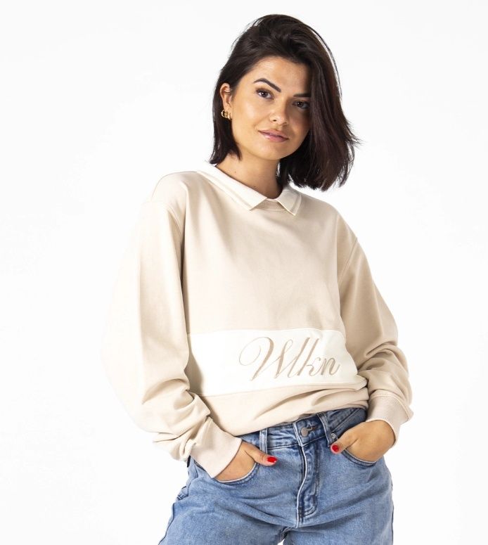 Club collar crewneck - Beige