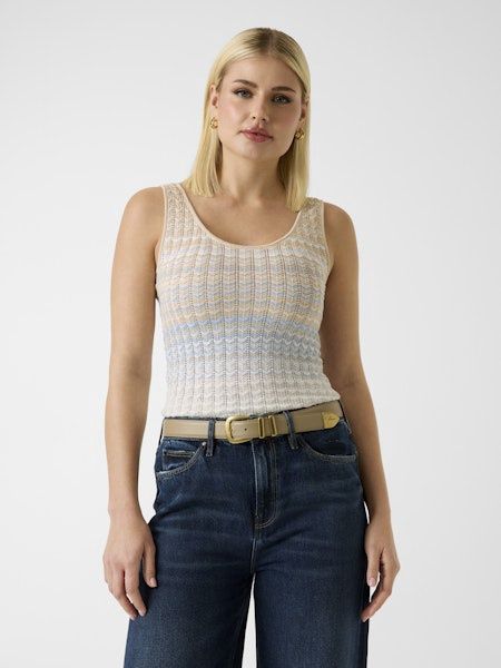 Sl Rosalyn tank top swtr - Light blue beige &amp; white