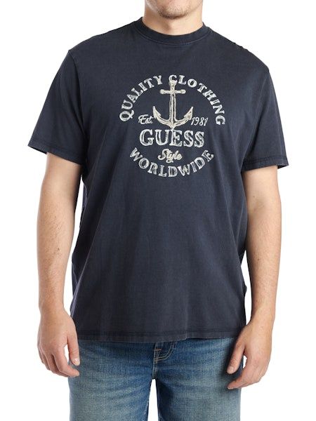 Guess Worldwide Marine Tee - Smart Blue