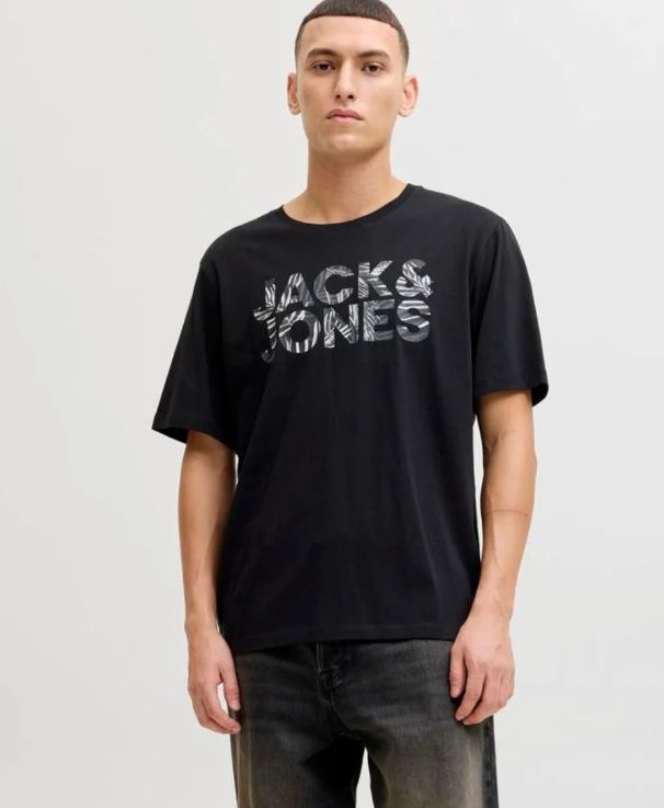 Jjejeff Logo Tee Ss Sn - Black