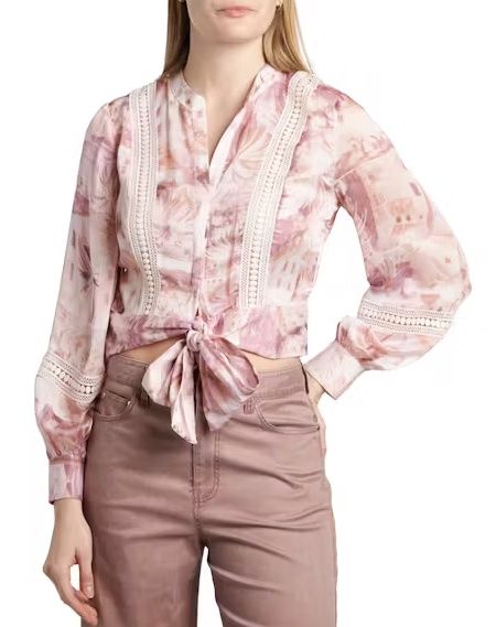 Ls Zahara Tie Front Top - Riviera Palm Placement