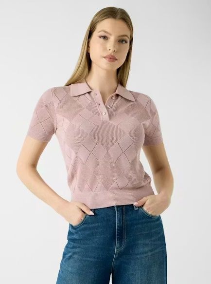 Ss Polo Melody Swtr - Pink Roses Lurex