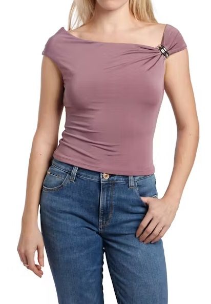 Ss Off Shoulder Suni Top - Twilight Lavender