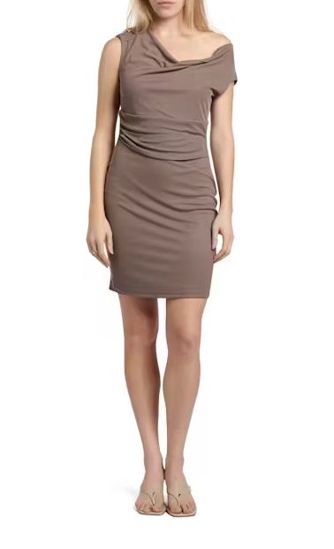 Sl Karole Draped Nk Mini Dress - Equestrian Brown