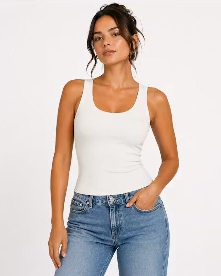 Ariel Tank Top - Dove White