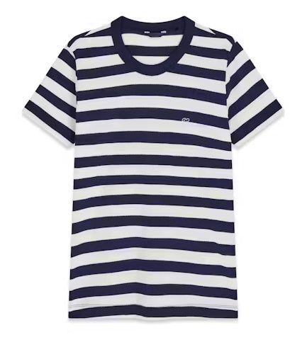 Ss Cn Michela Striped Tee - Blackened Blue/Cream White
