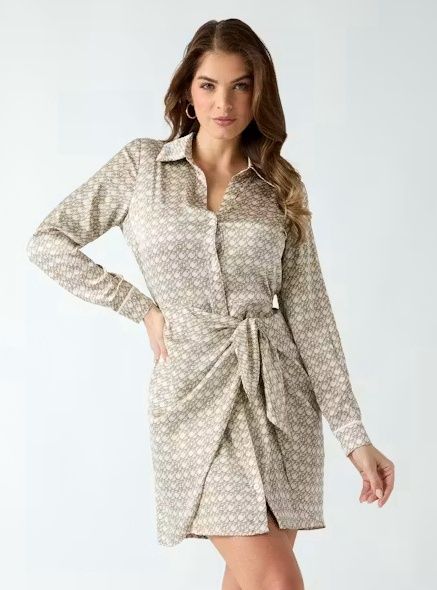 New Ls Alya Printed Dress - G Print Oval Chain Pearl
