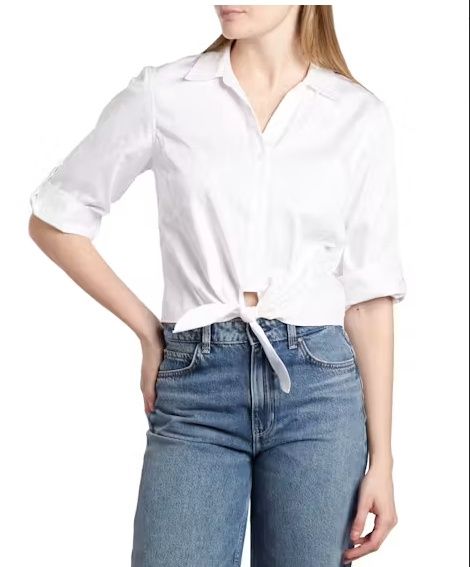 Ls Reeya Poplin Top - Pure White