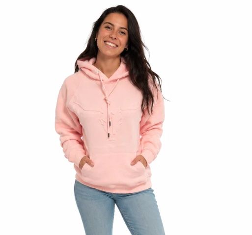 Hoodie femme embossed skull dusty rose
