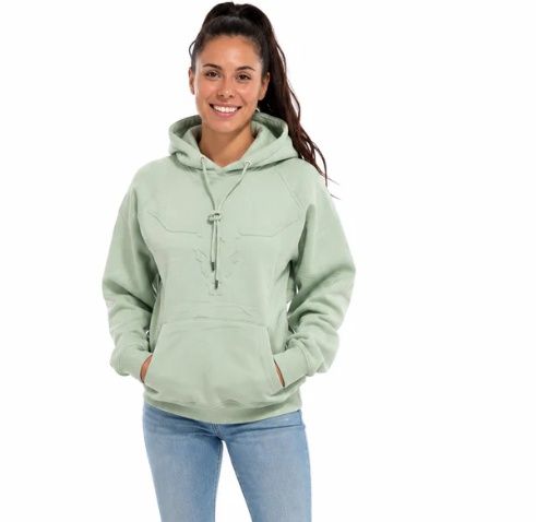 Hoodie Femme Embossed Skull Mint