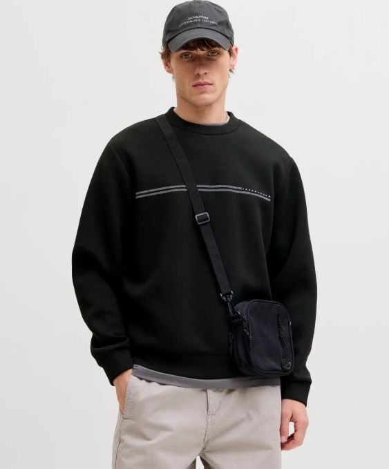 Jcofusion Scuba Sweat Crew Neck Sn - Black