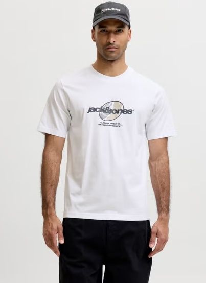 Jcoclub Graphic Front Print Tee Ss Cn - Bright White
