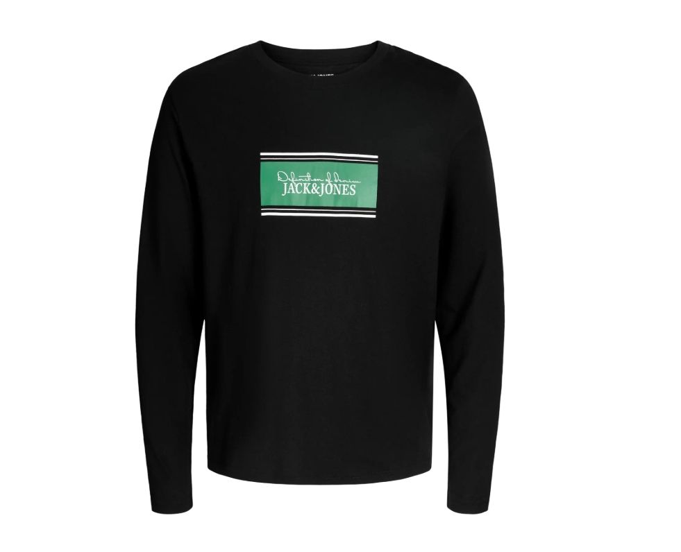 Jjbuster Tee Ls Crewneck Bts - Black