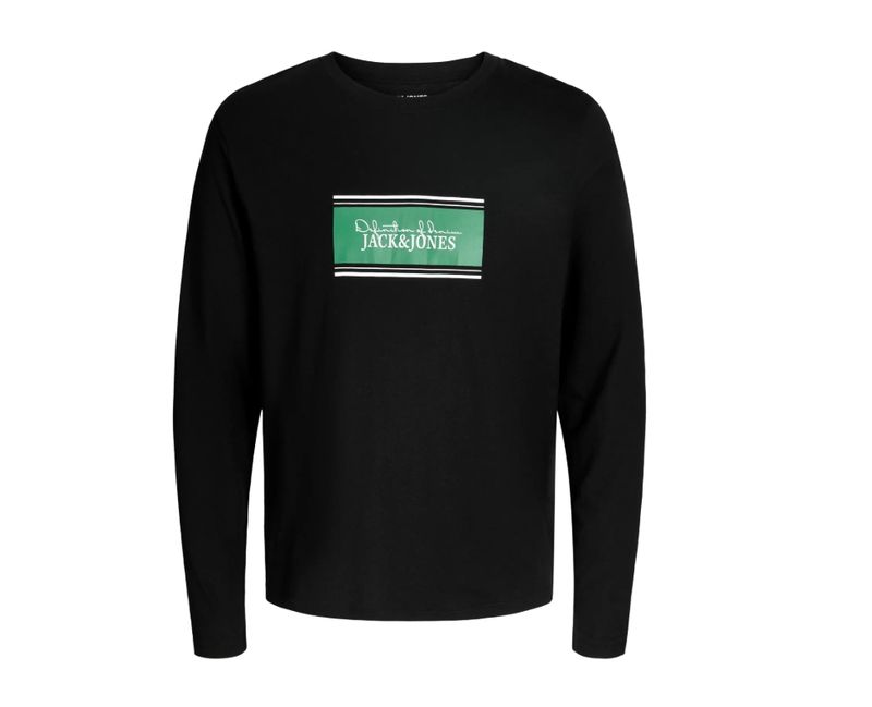 Jjbuster Tee Ls Crewneck Bts - Black