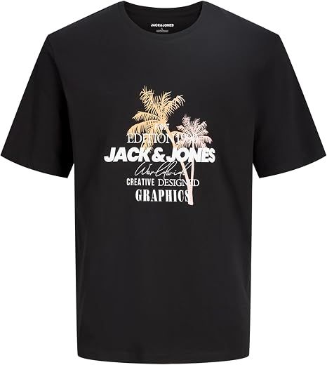 Jjgradient Print Tee Ss Crew Neck Ln - Black