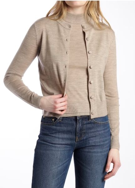Ls Cn Priscilla Cardi Swtr - Chestnut Heather