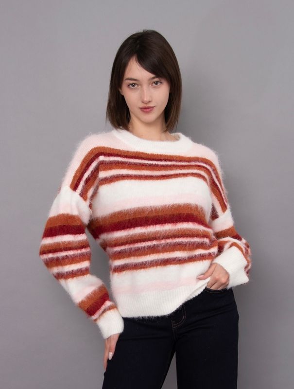 Milota Long Sleeve Crew Neck Pull-Over - Pink