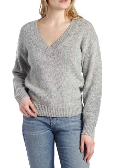 Ls Vn Jolene Swtr - Light Grey Sequins