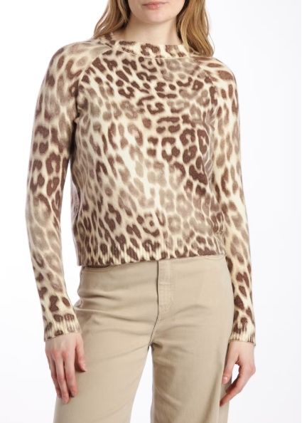 Ls Cn Helen Printed Swtr - Shaded Leopard Print