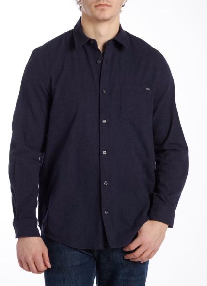 Ls Pkt Brushed Cotton Shirt - Smart Blue