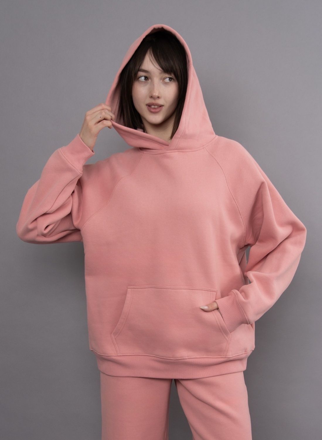 Hilla Fleece Raglan Ls Oversized Hoodie - Palm Pink