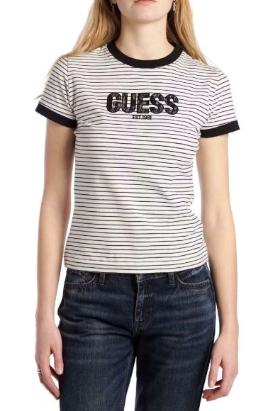 Ss Cn Gummy Lace Logo Striped - Cream and Black Stripes