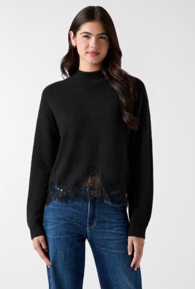 Ls Mn Hayden Lace Swtr - Jet Black