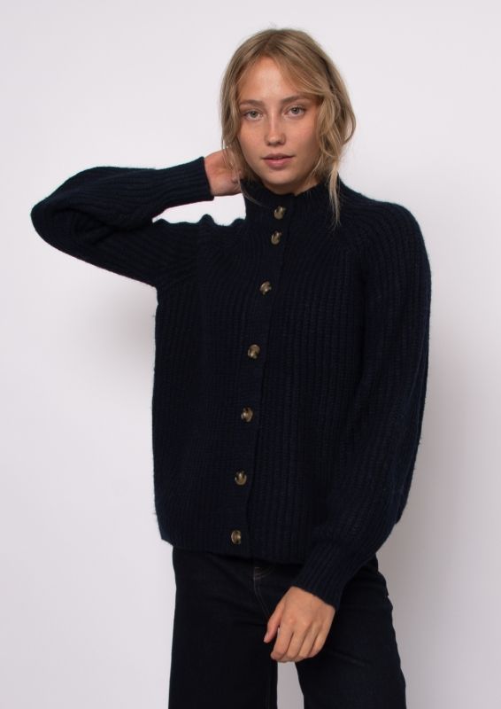 Amaryllis L/S Button Front Cardi -Midnight Navy