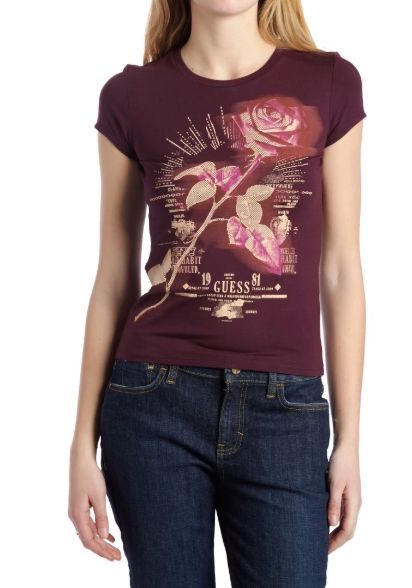 Ss Rose Glow R4 Tee - Regal Plum Multi