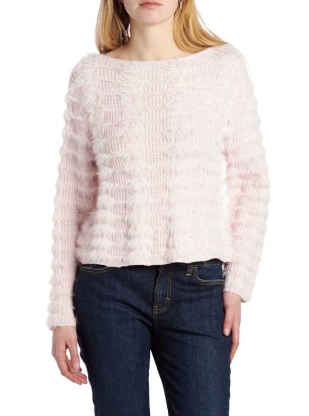 Ls Bn Leilani Fuzzy Sweater - Low Key Pink