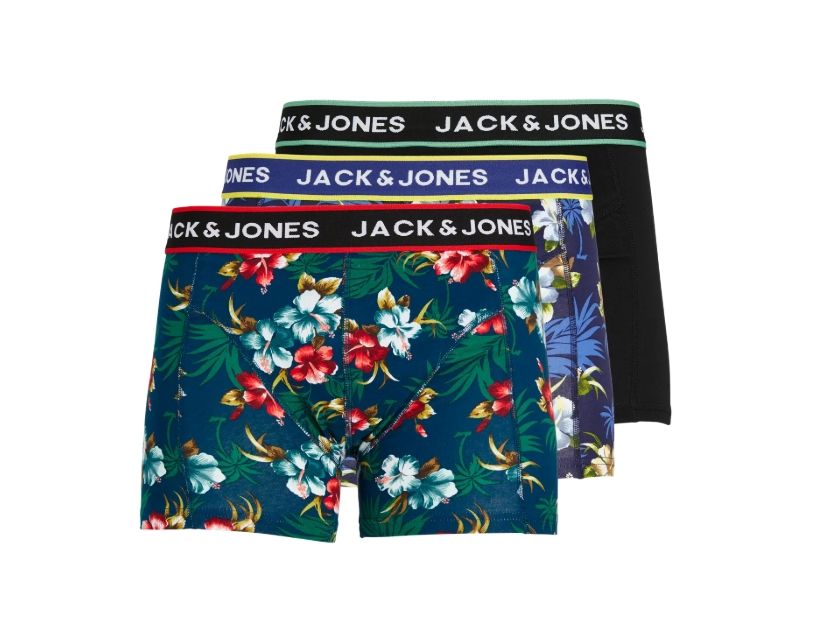 Jacflower Trunks 3 Pack Noos - Black/Bardaboes