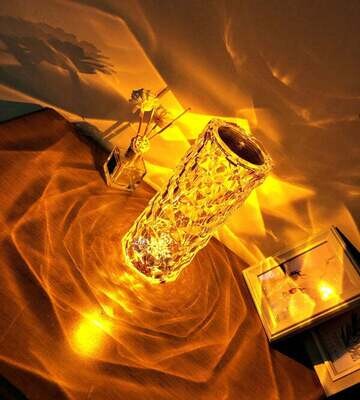 A Crystal Table Lamp With Remote Control Rechargeable Crystal Diamond