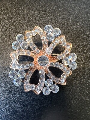 SD Classic Stock Pin In Rosegold Crystal