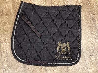 Saddle Pad Maddelin Brown Embroidered Pony Dressage