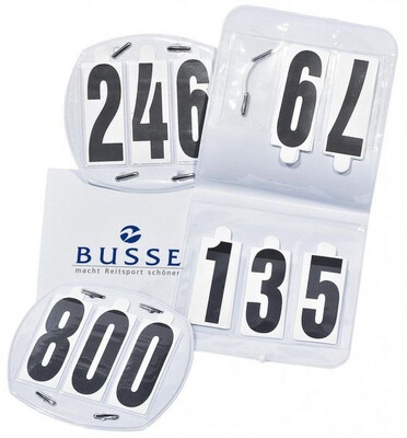 Busse Startnummern OVAL; Tasche; mit 3 Ziffern