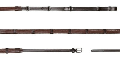 Dy&#39;on 1/2&#39;&#39; Howlett Rubber Reins with 3 Dee and 7 leather loops Working
