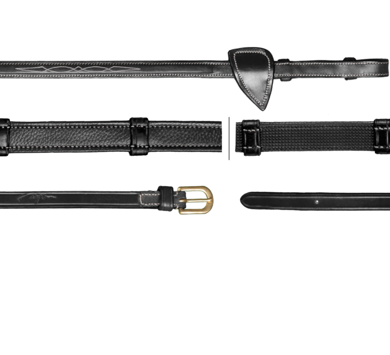 Dy&#39;on 5/8 (16mm) Hunting Reins with 7 Leather Stops D Coll